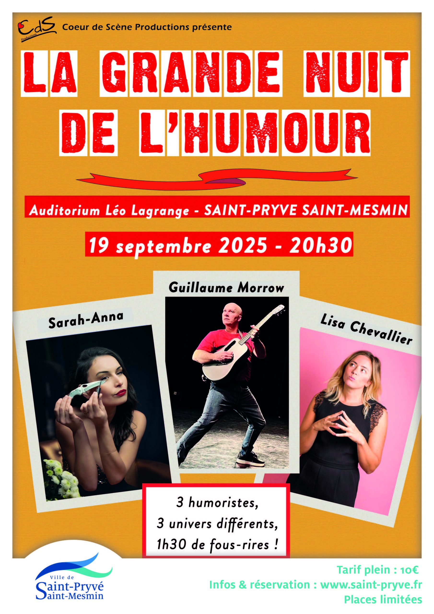 La grande nuit de l’humour débarque à Saint-Pryvé !