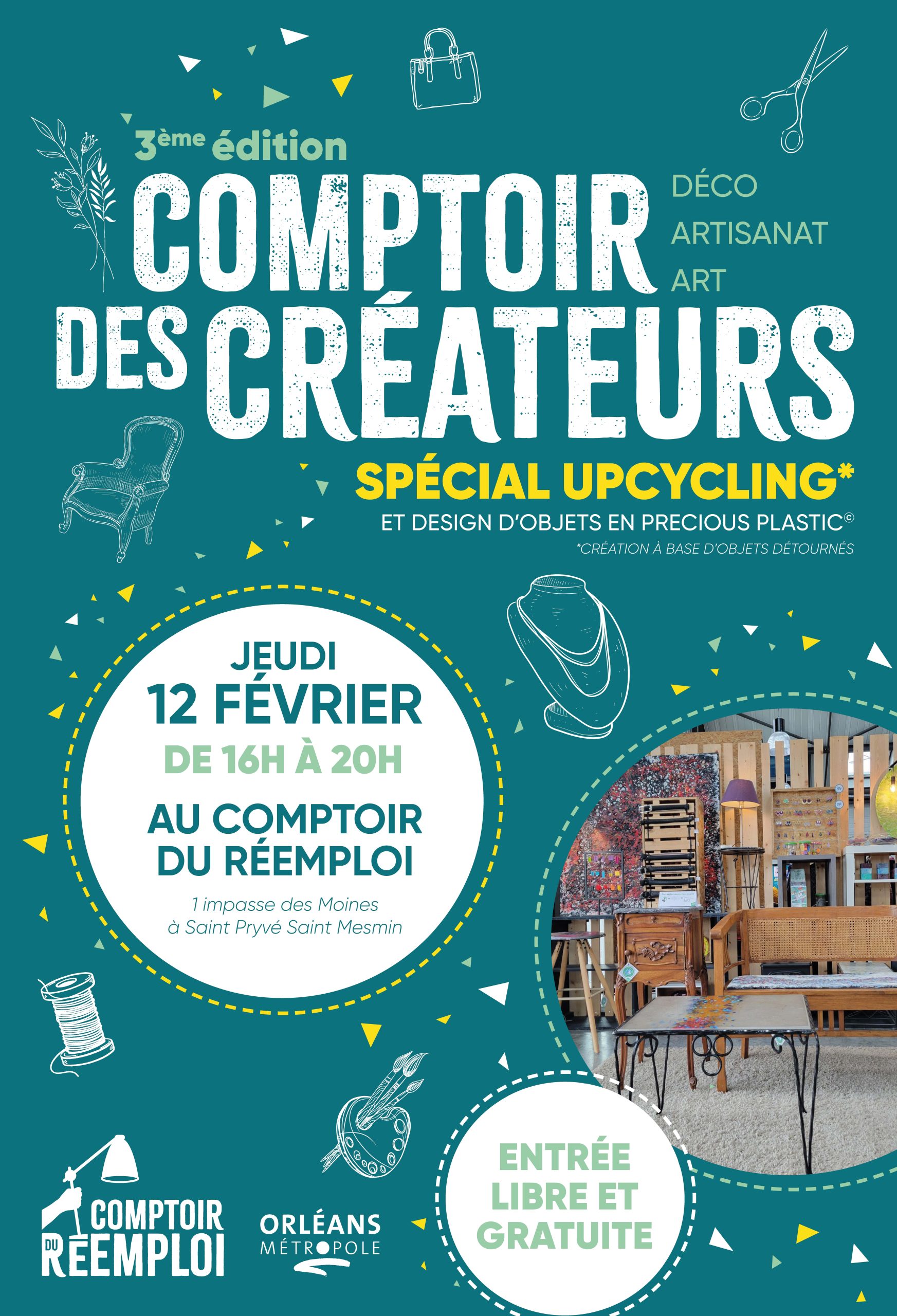 Marché des créateurs le jeudi 12 février au Comptoir du Réemploi